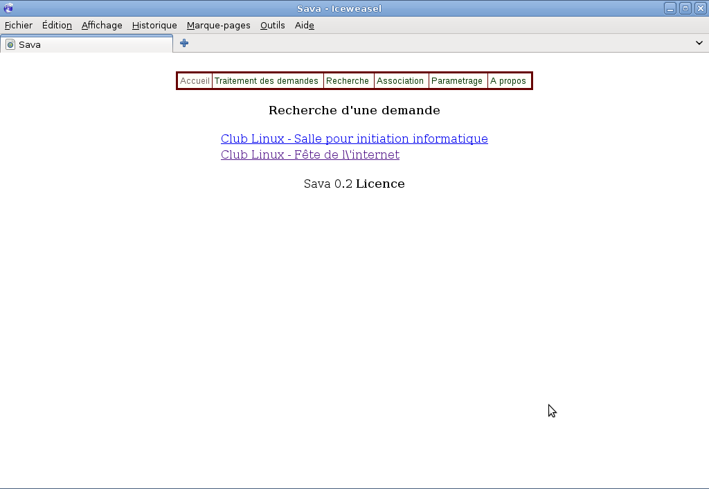 Recherche d'une demande